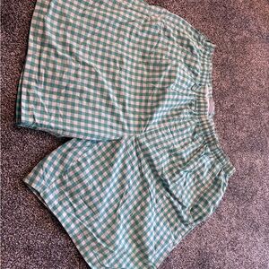 Columbia PFG Swim Shorts Trunks Men’s Sz L Teal Blue White Gingham Pockets Y2K